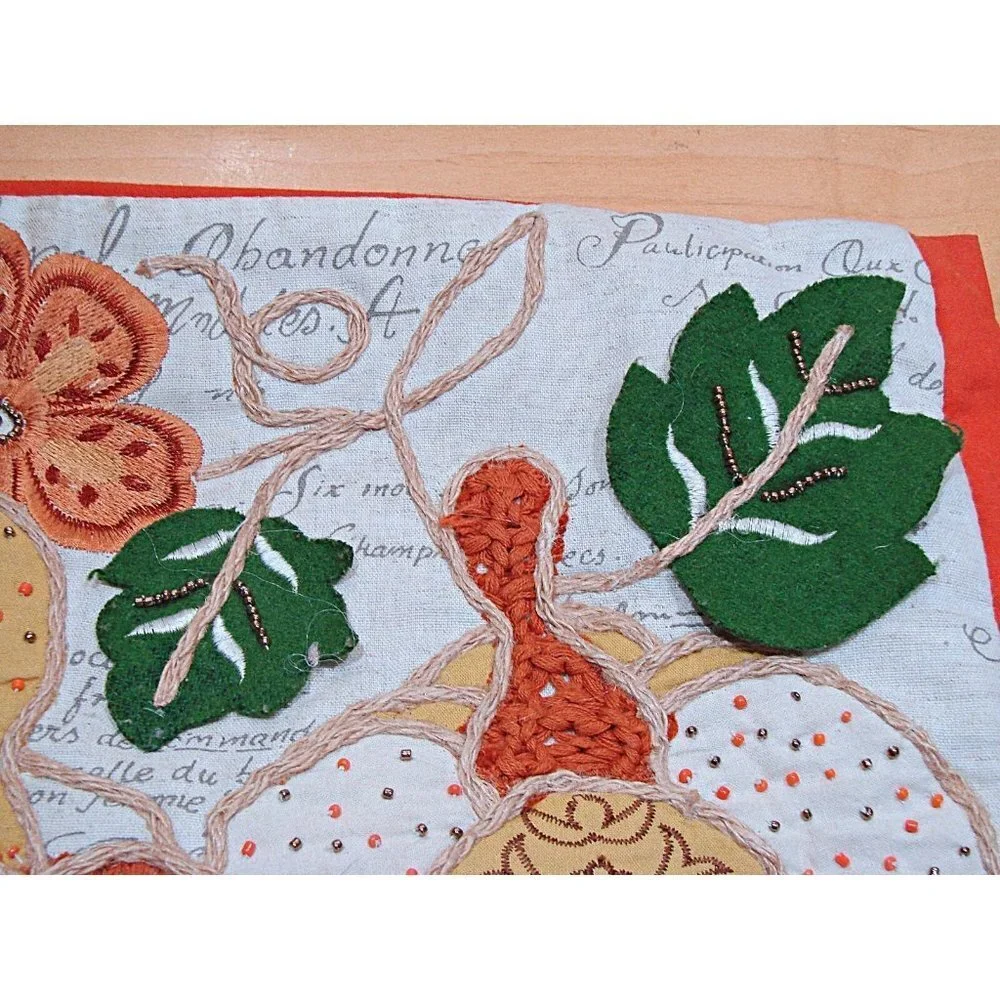 Pier 1 Imports Embroidered Pillow Covers Cottage Core Fall Floral Pumpkin 13x18